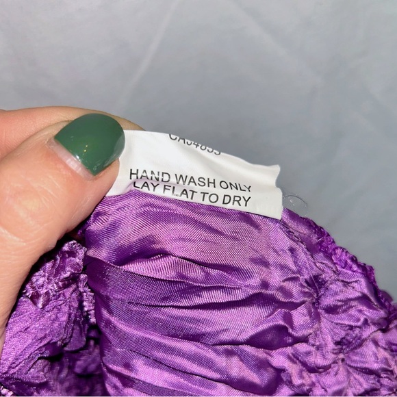 Textured Purple Smocked Long Sleeve Top - Picture 5 of 6